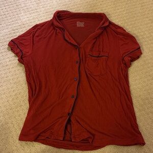 Pajama Red Short-Sleeve Button Shirt